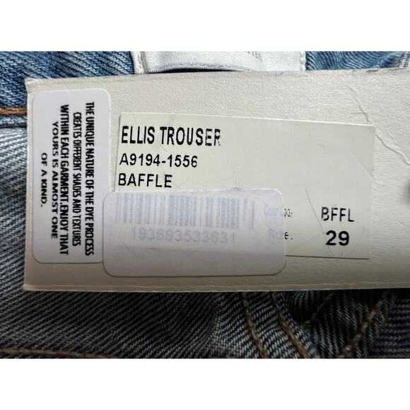 AGOLDE WOMENS 29 ELLIS TROUSER HIGH RISE ANKLE WIDE JEANS BAFFLE BLUE NEW - Picture 12 of 13